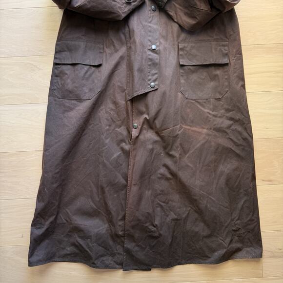 Barbour Backhouse Waxed Coat 2XL Brown Long Trench Riding Wax Heavy Outerwear - Picture 5 of 11